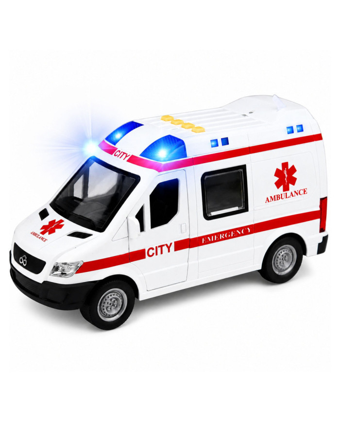Karetka Pogotowia Ambulans Nosze Napęd Światła Dźwięki Biała 1:10