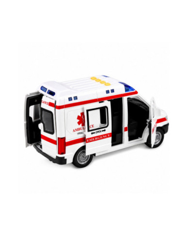 Karetka Pogotowia Ambulans Nosze Napęd Światła Dźwięki Biała 1:10