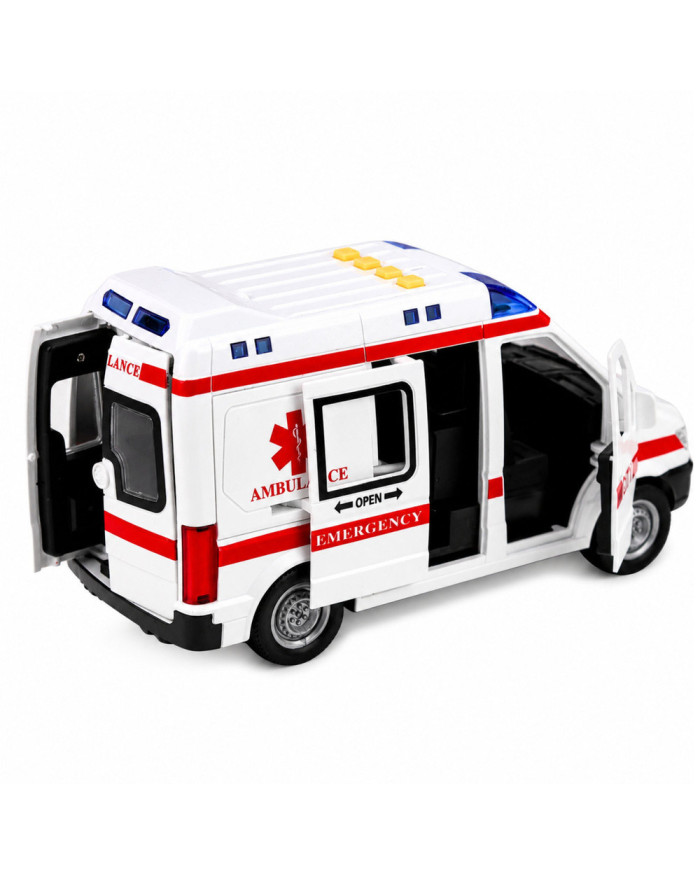 Karetka Pogotowia Ambulans Nosze Napęd Światła Dźwięki Biała 1:10
