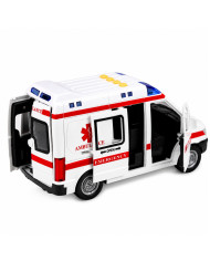 Karetka Pogotowia Ambulans Nosze Napęd Światła Dźwięki Biała 1:10