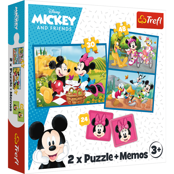 Puzzle - 2w1 + memos - Poznaj bohaterów Disney Trefl 93344
