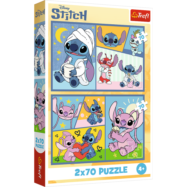 Puzzle - 2x70 - Ze Stitchem nie ma nudy - Disney Lilo and Stitch Trefl 34444