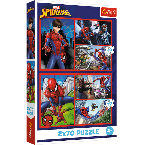 Puzzle - 2x70 - Pajęcze historie - Disney Marvel Spiderman Trefl 34443
