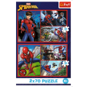 Puzzle - 2x70 - Pajęcze historie - Disney Marvel Spiderman Trefl 34443