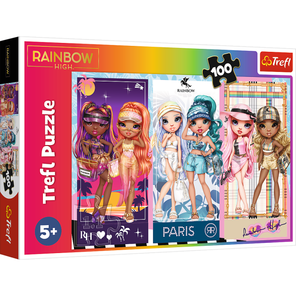 Puzzle - 100 - Tęczowe laleczki - MGA Rainbow high Trefl 16444
