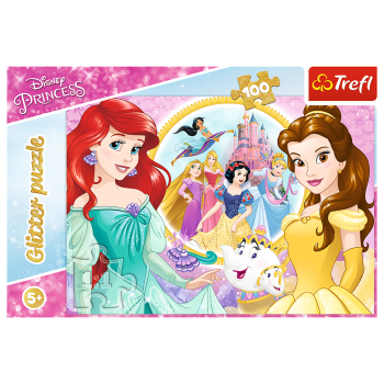 Puzzle - 100 Glitter - Wspomnienia Belli i Arielki / Disney Princess Trefl 14819
