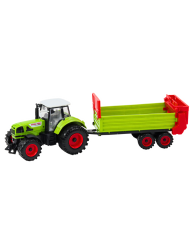 Traktor Z Przyczepką Napęd Frykcyjny Otwierana Maska Drzwi Zielony