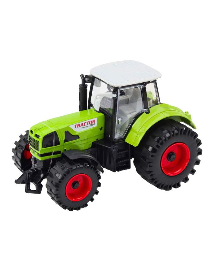 Traktor Z Przyczepką Napęd Frykcyjny Otwierana Maska Drzwi Zielony