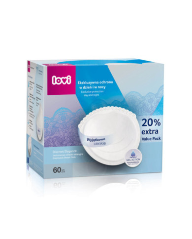 Wkładki laktacyjne DISCREET ELEGANCE 60 szt LOVI