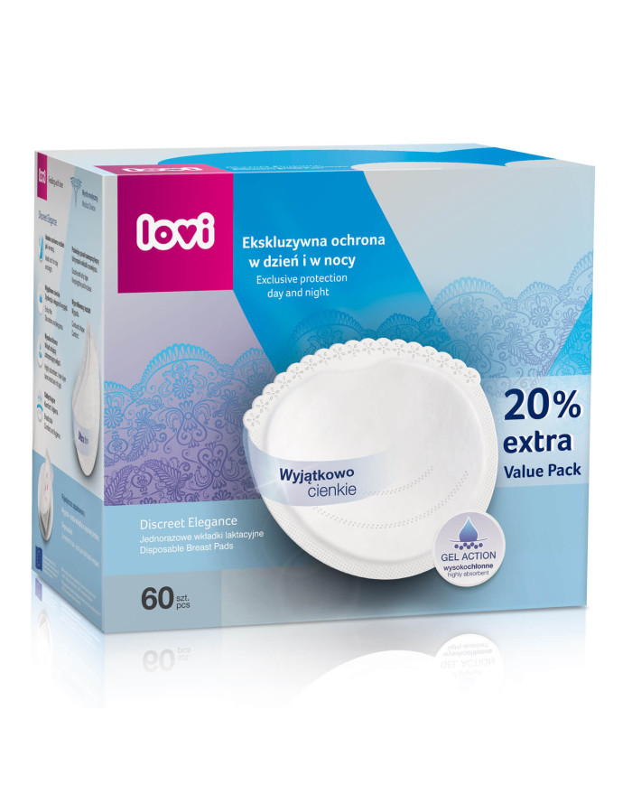 Wkładki laktacyjne DISCREET ELEGANCE 60 szt LOVI
