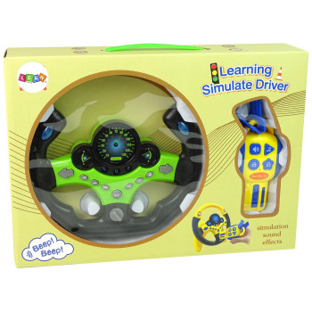 Zestaw Kierowcy Kierownica Kluczyki Dźwięk Światła Zielony