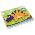 Drewniane Puzzle Dinozaury Triceratops Ankylosaurus Pomarańczowy