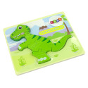 Drewniane Puzzle Dinozaur Isanosaurus Tyranosaurus Zielony