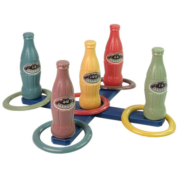 Gra Zręcznościowa Rzut Obręczą Butelki z Punktami 10 El.