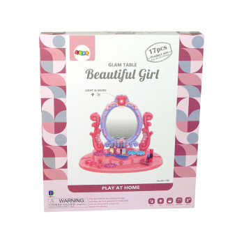 Toaletka Do Makijażu Z Lustrem Światła Dźwięk Róża