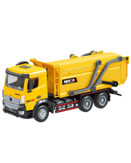 Śmieciarka Ciężarówka Metalowa Ruchoma Huina Żółta 1:50