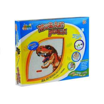 Duża Mozaika z Dinozaurem Kolorowe Pinezki