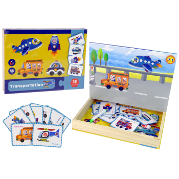 Magnetyczna Układanka Książka Transport Puzzle Karty