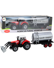 Traktor Rolniczy Koparka z Cysterną Napęd Czerwony