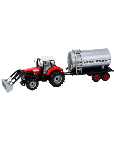 Traktor Rolniczy Koparka z Cysterną Napęd Czerwony