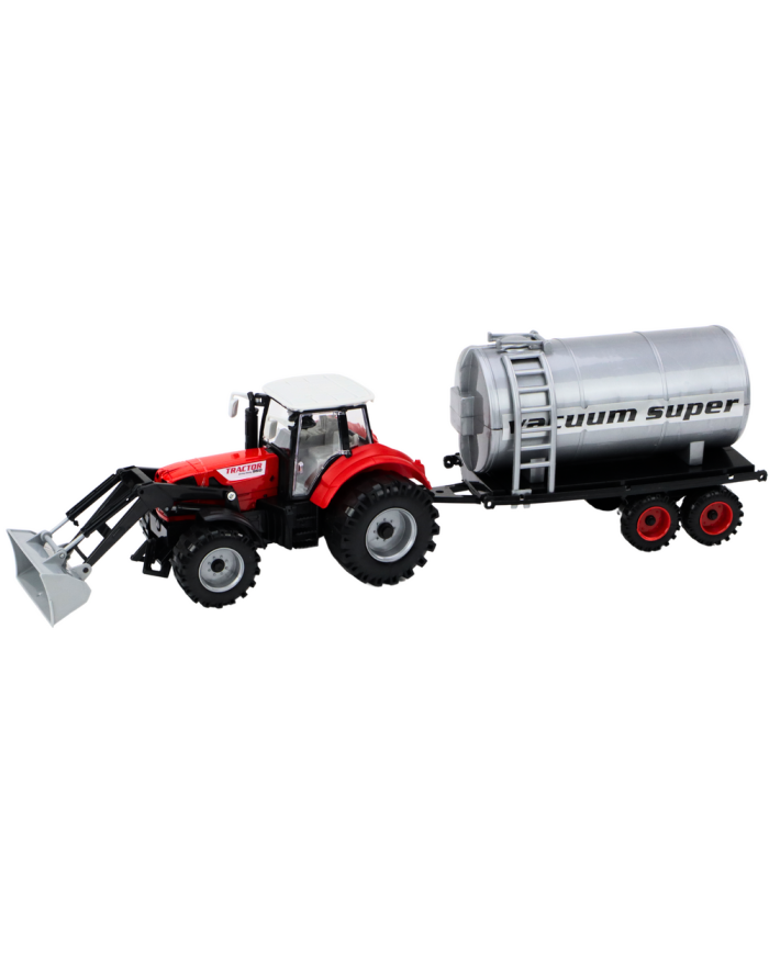 Traktor Rolniczy Koparka z Cysterną Napęd Czerwony