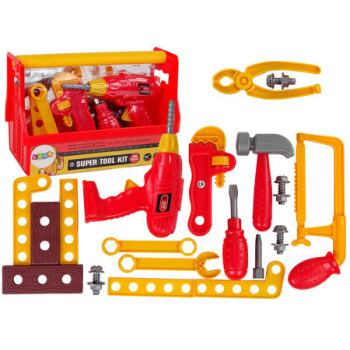 Zestaw Narzędzi Skrzynka Młotek Kleszcze Czerwony