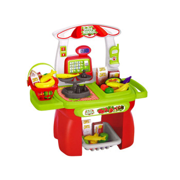 Zestaw Supermarket Koszyk Sklepowy Waga Artykuły Spożywcze