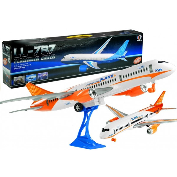 Samolot Pasażerski Biały Friction Podstawka 65 cm