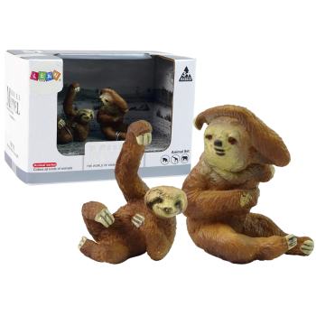 Zestaw 2 Figurek Leniwce Leniwiec z Młodym Figurka Leniwiec