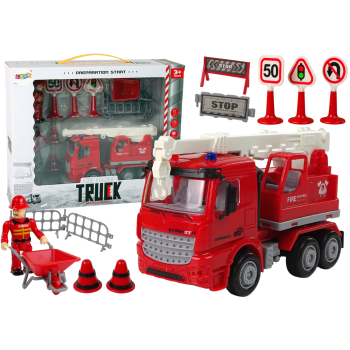 Zestaw Straż Pożarna Dźwig Znaki Drogowe Strażak