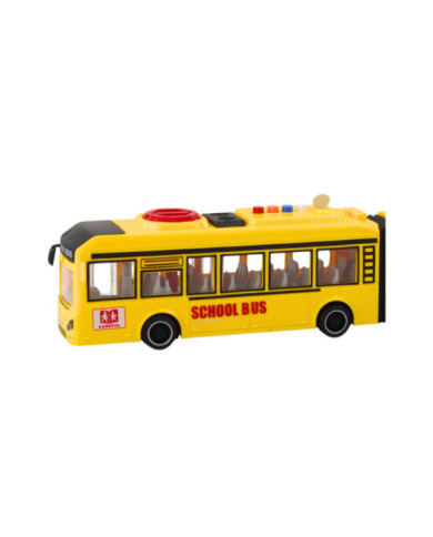 Autobus Przegubowy Szkolny Otwierane Drzwi Światła Dźwięki Żółty 1:16