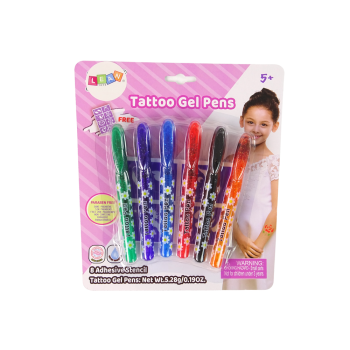 Długopisy Żelowe Do Robienia Tatuaży 6 sztuk Brokatowych Długopisów Szablony