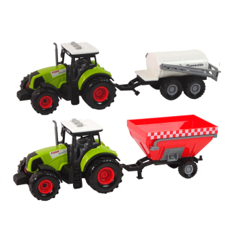 Duży Traktor Światła LED Dźwięki 2 Maszyny Farm Set
