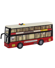 Autobus Piętrowy Miejski Światła Dźwięki Czerwony 1:16