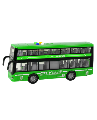 Autobus Piętrowy Na Baterie Światła Dźwięki Napęd Frykcyjny Zielony 1:16