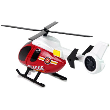 Zestaw Pojazdów Helikopter Auto Straż Pożarna Dźwięk Czerwone