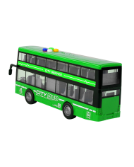 Autobus Piętrowy Na Baterie Światła Dźwięki Napęd Frykcyjny Zielony 1:16