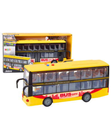 Autobus Piętrowy 1:16 Światła Dźwięki Napęd Frykcyjny Żółty