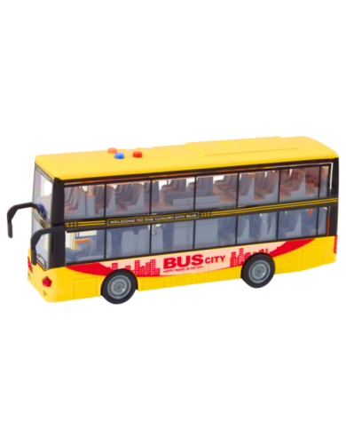Autobus Piętrowy 1:16 Światła Dźwięki Napęd Frykcyjny Żółty