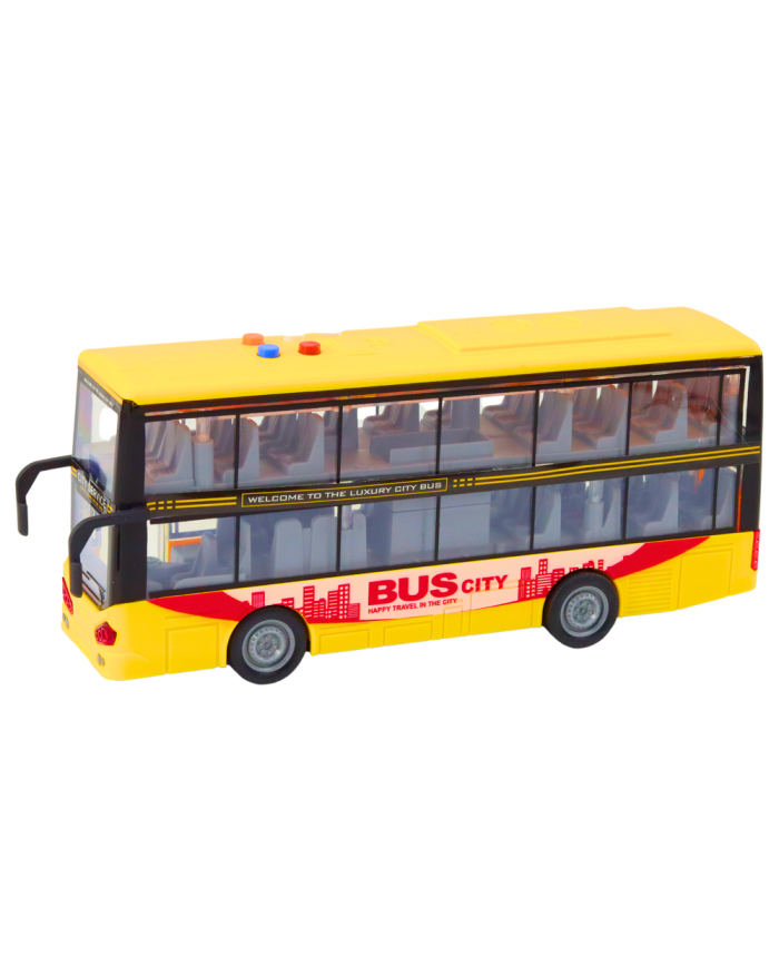 Autobus Piętrowy 1:16 Światła Dźwięki Napęd Frykcyjny Żółty