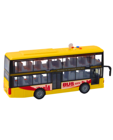 Autobus Piętrowy 1:16 Światła Dźwięki Napęd Frykcyjny Żółty
