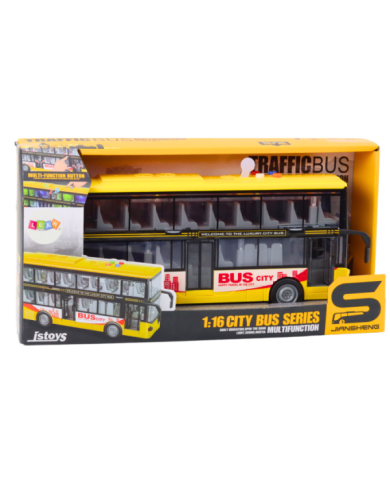 Autobus Piętrowy 1:16 Światła Dźwięki Napęd Frykcyjny Żółty