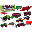 Zestaw Pojazdów Rolniczych Traktor 12 Sztuk Metal
