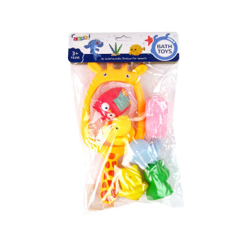 Zestaw do Kąpieli Zwierzątka Gumowe Siatka Żyrafa