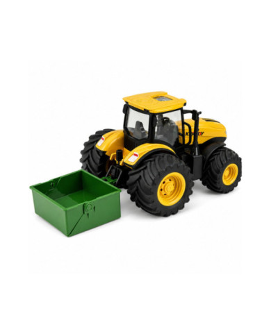 Traktor Rolniczy Farmerski Z Rozsiewaczem Nawozu Światła Dźwięk Żółty 1:24