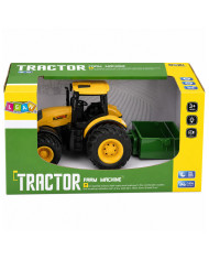 Traktor Rolniczy Farmerski Z Rozsiewaczem Nawozu Światła Dźwięk Żółty 1:24