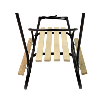 Sanki Metalowe z Pchaczem Oparcie Pasek Czarne