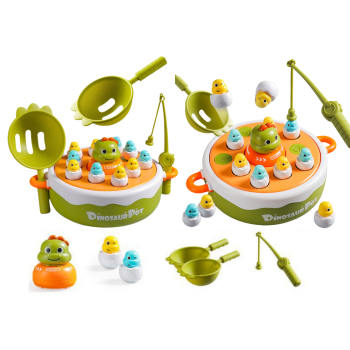 Gra Łowienie Dinozaurów Wędki Przybory Drewniana Zielona