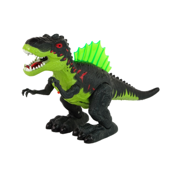 Dinozaur Zieje Ogniem Para Wodna Świeci Na Baterie Zielony