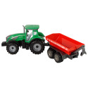 Zielony Traktor z Czerwoną Przyczepką Napęd Frykcyjny